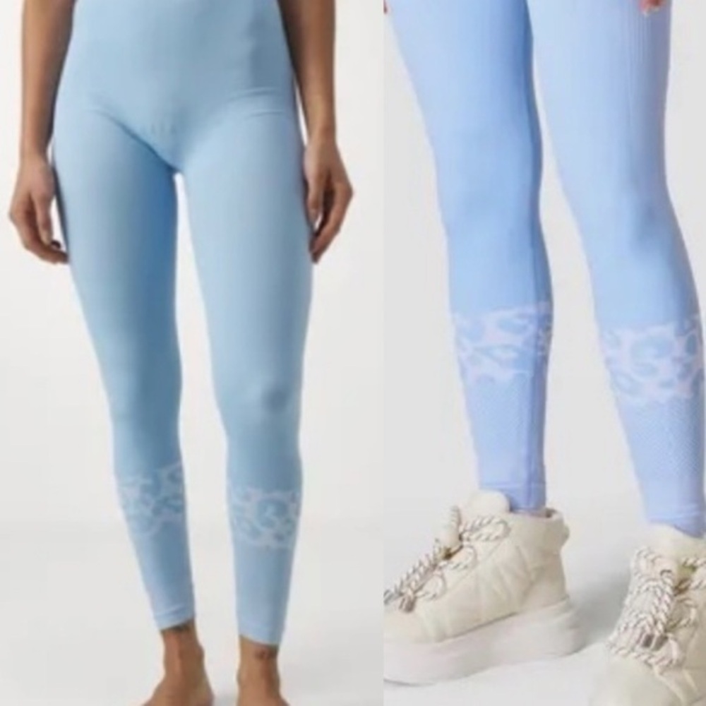 Sweaty Betty Light Blue Jaquard Leggings Size Small